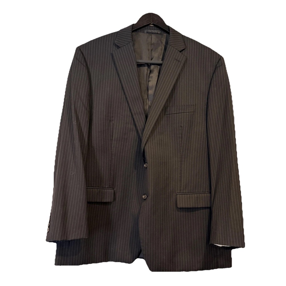 Lauren Ralph Lauren Blazer Mens 48R Gray Wool Pinstripe Sport Coat Suit Jacket